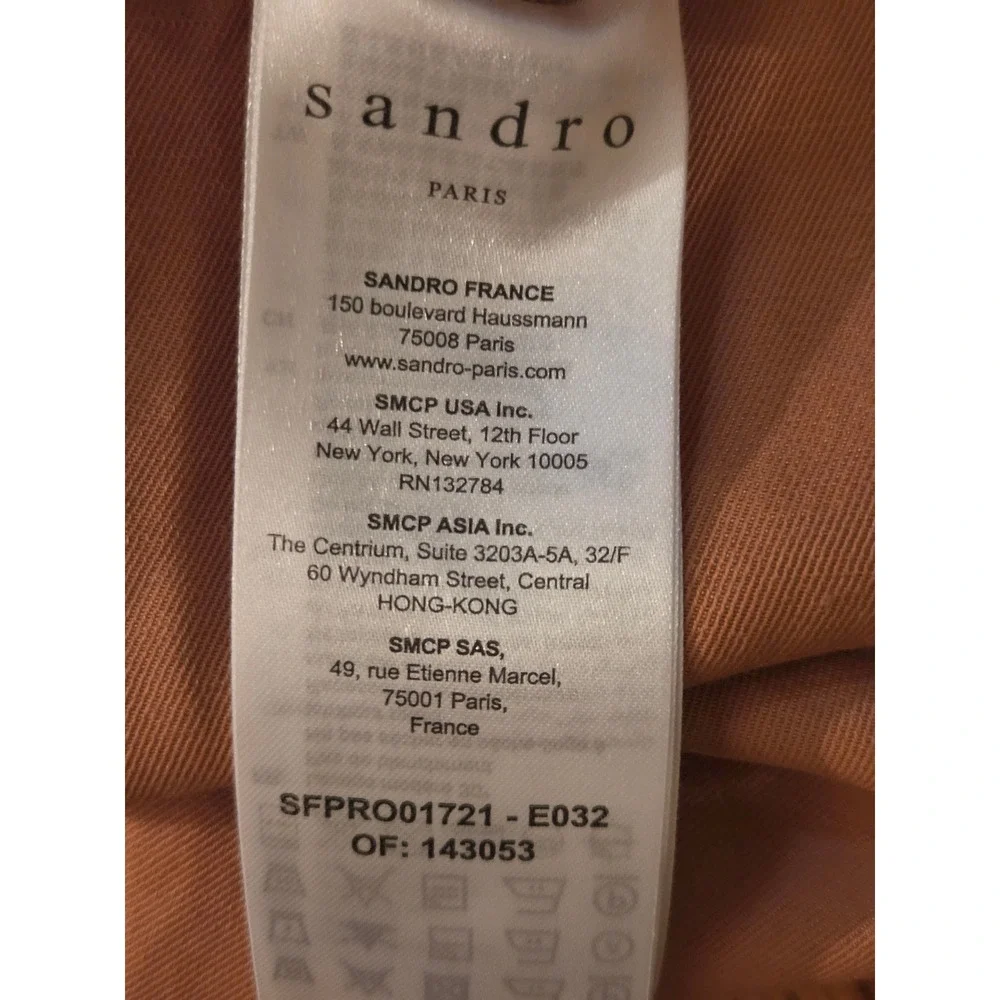 Sandro Amaria Cross-Over Neckline Dress, Camel, Caramel, Fall, Sz FR 36/US S - Picture 10 of 15